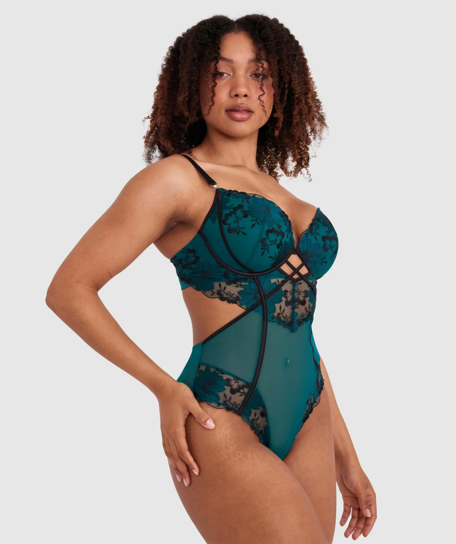 Evie Push Up Bodysuit - Dark Green 2 Evie Push Up Bodysuit - Dark Green - Image 2