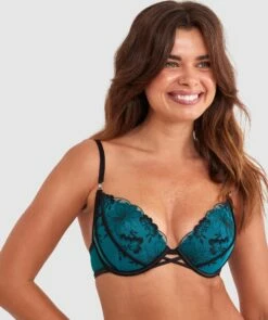 Evie Push Up Bra - Dark Green