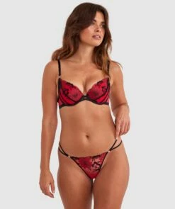 Evie Push Up Bra - Red 11 Evie Push Up Bra - Red -BRAS N THINGS Shop evie push up bra red 01451701 12