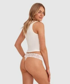 Evie V String Knicker - Ivory -BRAS N THINGS Shop evie v string knicker ivory 00682107 1