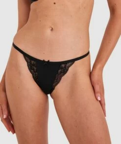 Faith Mini V Knicker - Black -BRAS N THINGS Shop faith mini v knicker black 00590502