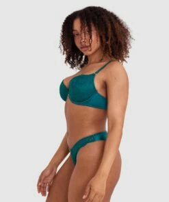 Floriane Contour Plunge Bra - Dark Green -BRAS N THINGS Shop floriane contour plunge bra dark green 01478101 1