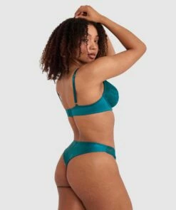 Floriane Contour Plunge Bra - Dark Green -BRAS N THINGS Shop floriane contour plunge bra dark green 01478101 2