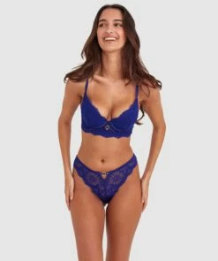 Floriane Push Up Bra - Navy -BRAS N THINGS Shop floriane push up bra navy 01478401 4