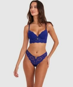 Floriane V String - Navy -BRAS N THINGS Shop floriane v string navy 01478203 2