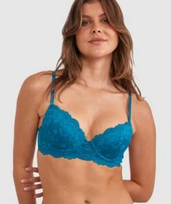 Hallie Push Up Bra - Blue