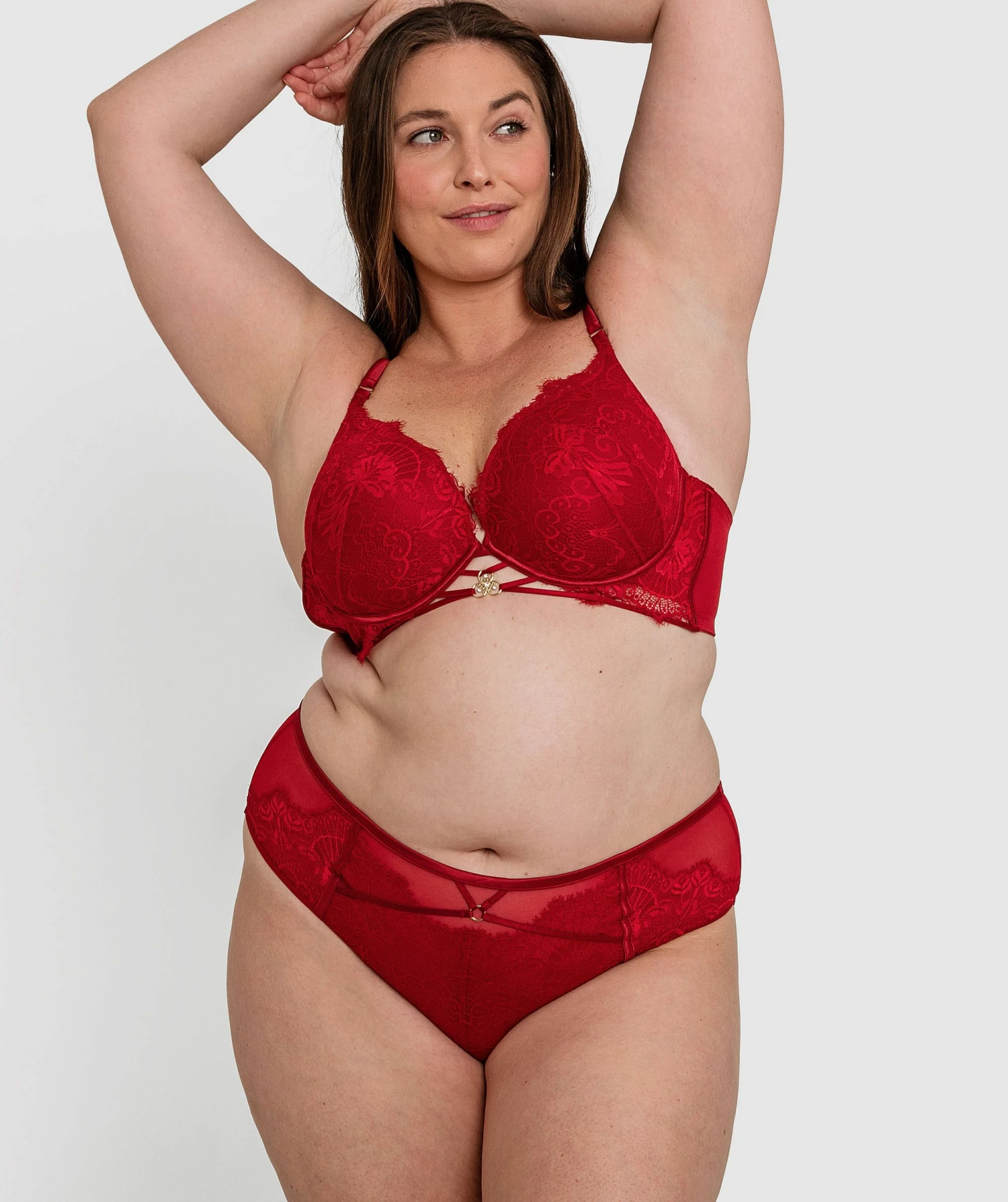 Ingrid Contour Plunge Bra - Dark Red 1 Ingrid Contour Plunge Bra - Dark Red
