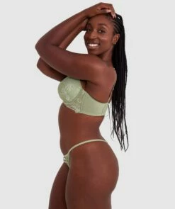 Ingrid Contour Plunge Longline Bra - Khaki -BRAS N THINGS Shop ingrid contour plunge longline bra khaki 01279104 15