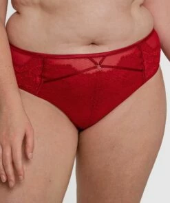 Ingrid High Waist Brief - Dark Red
