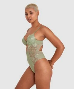 Ingrid Push Up Bodysuit - Khaki -BRAS N THINGS Shop ingrid push up bodysuit khaki 01279403 12