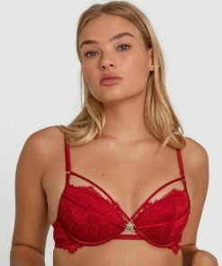 Ingrid Push Up Bra - Dark Red -BRAS N THINGS Shop ingrid push up bra dark red 01413201 10