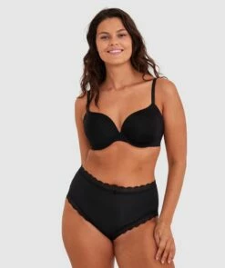 Inner Essence Full Cup Plunge Bra - Black -BRAS N THINGS Shop inner essence full cup plunge bra black 01325402 2