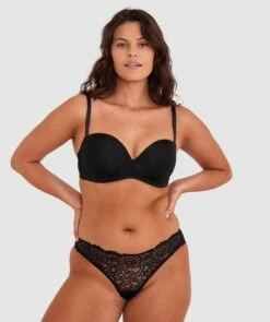 Inner Essence Full Cup Strapless Bra - Black