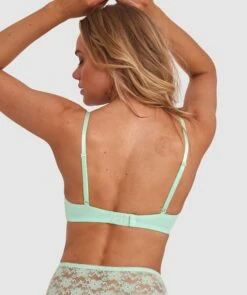Jewel Contour Plunge Wirefree Bra - Mint Green -BRAS N THINGS Shop jewel contour plunge wirefree bra mint green 00581412 11