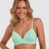 Jewel Contour Plunge Wirefree Bra - Mint Green