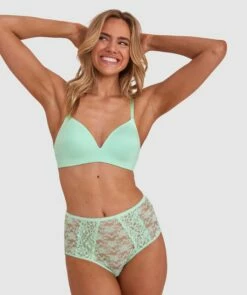 Jewel Contour Plunge Wirefree Bra - Mint Green -BRAS N THINGS Shop jewel contour plunge wirefree bra mint green 00581412 15