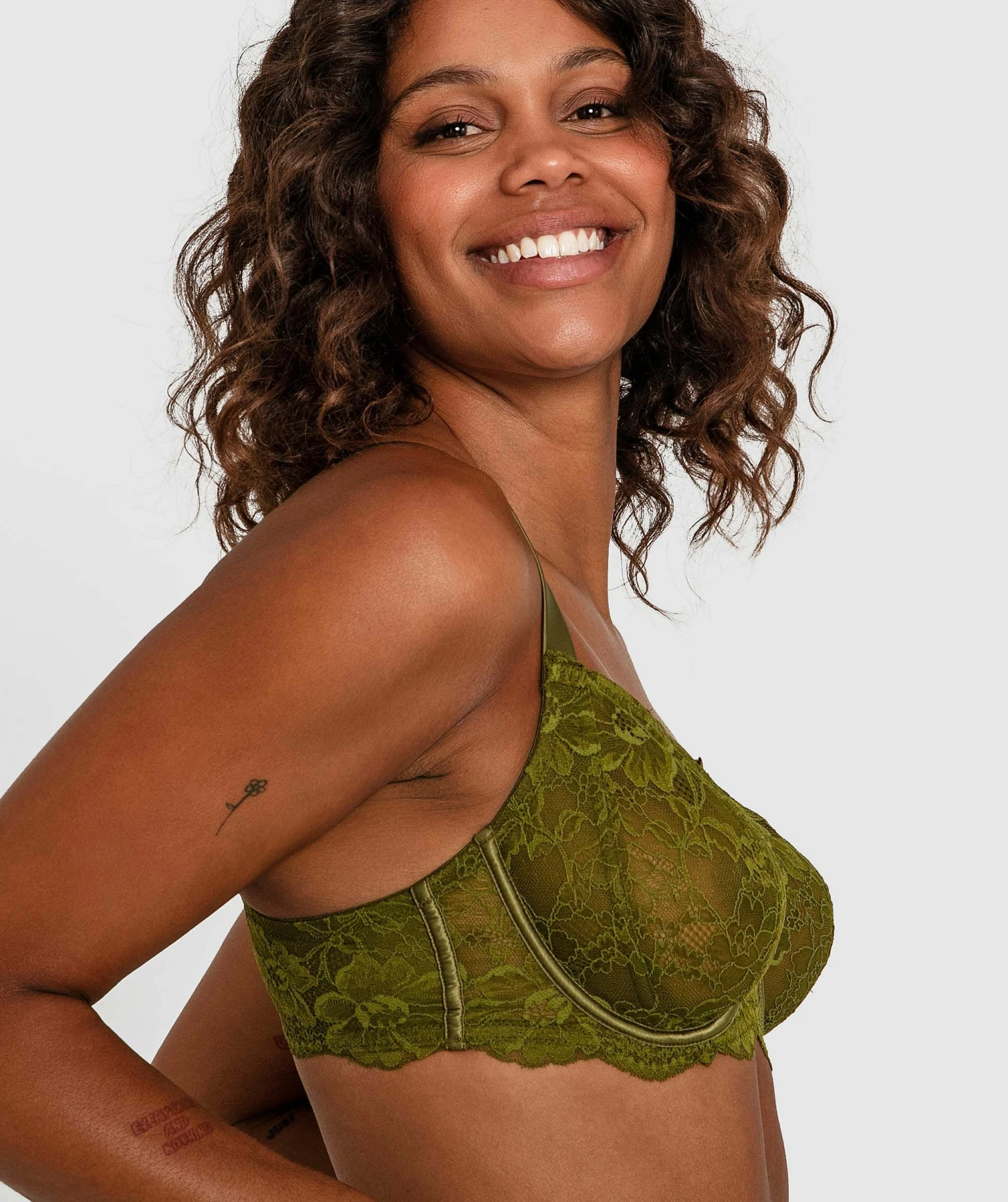Kaylee Curvy Underwire Bra - Khaki 3 Kaylee Curvy Underwire Bra - Khaki - Image 3