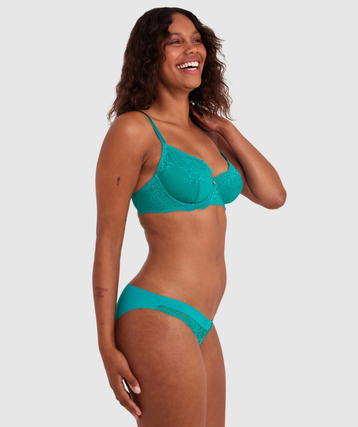 Luxe Lace Bikini Brief - Dark Green 3 Luxe Lace Bikini Brief - Dark Green - Image 3