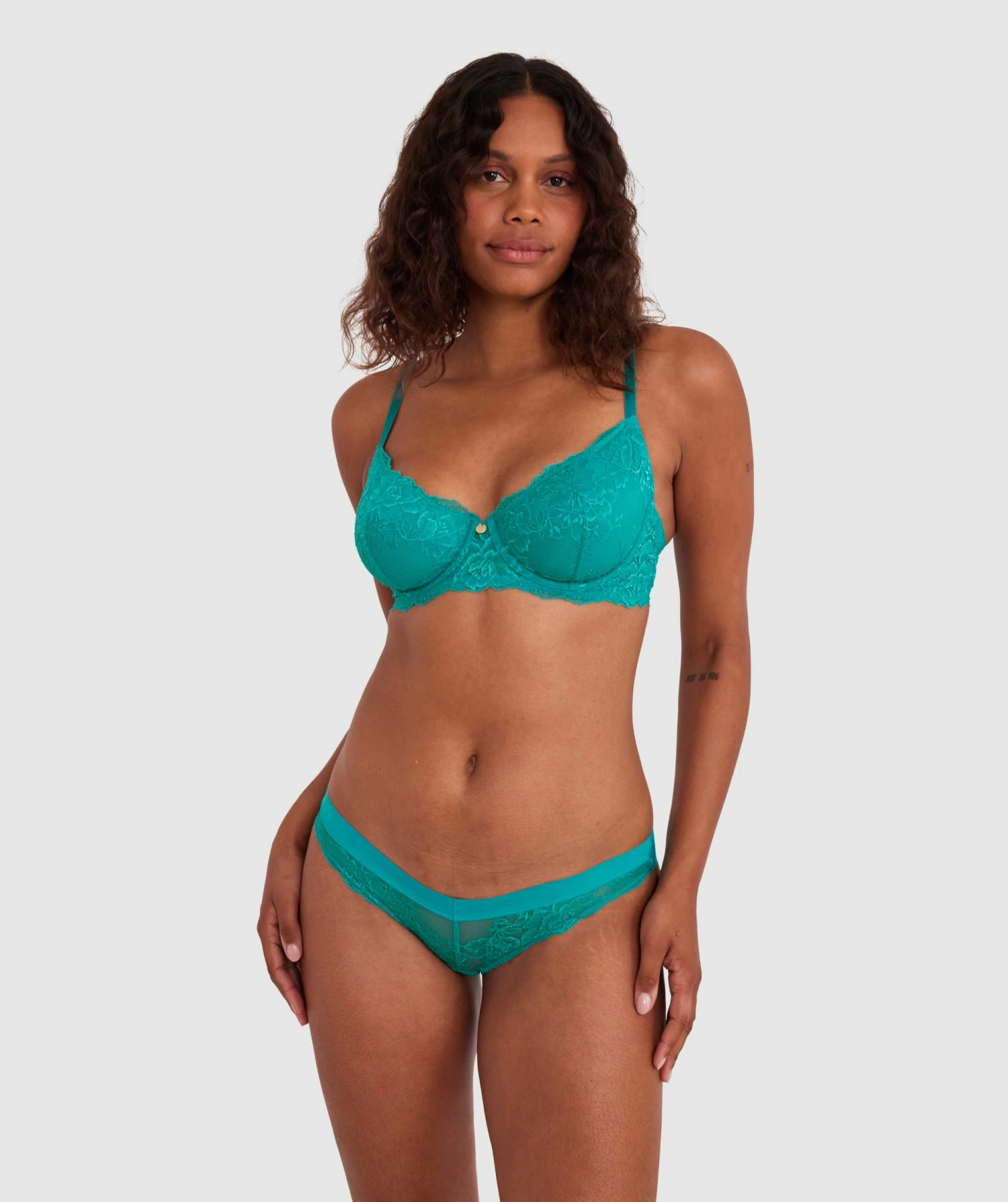 Luxe Lace Bikini Brief - Dark Green 5 Luxe Lace Bikini Brief - Dark Green - Image 5