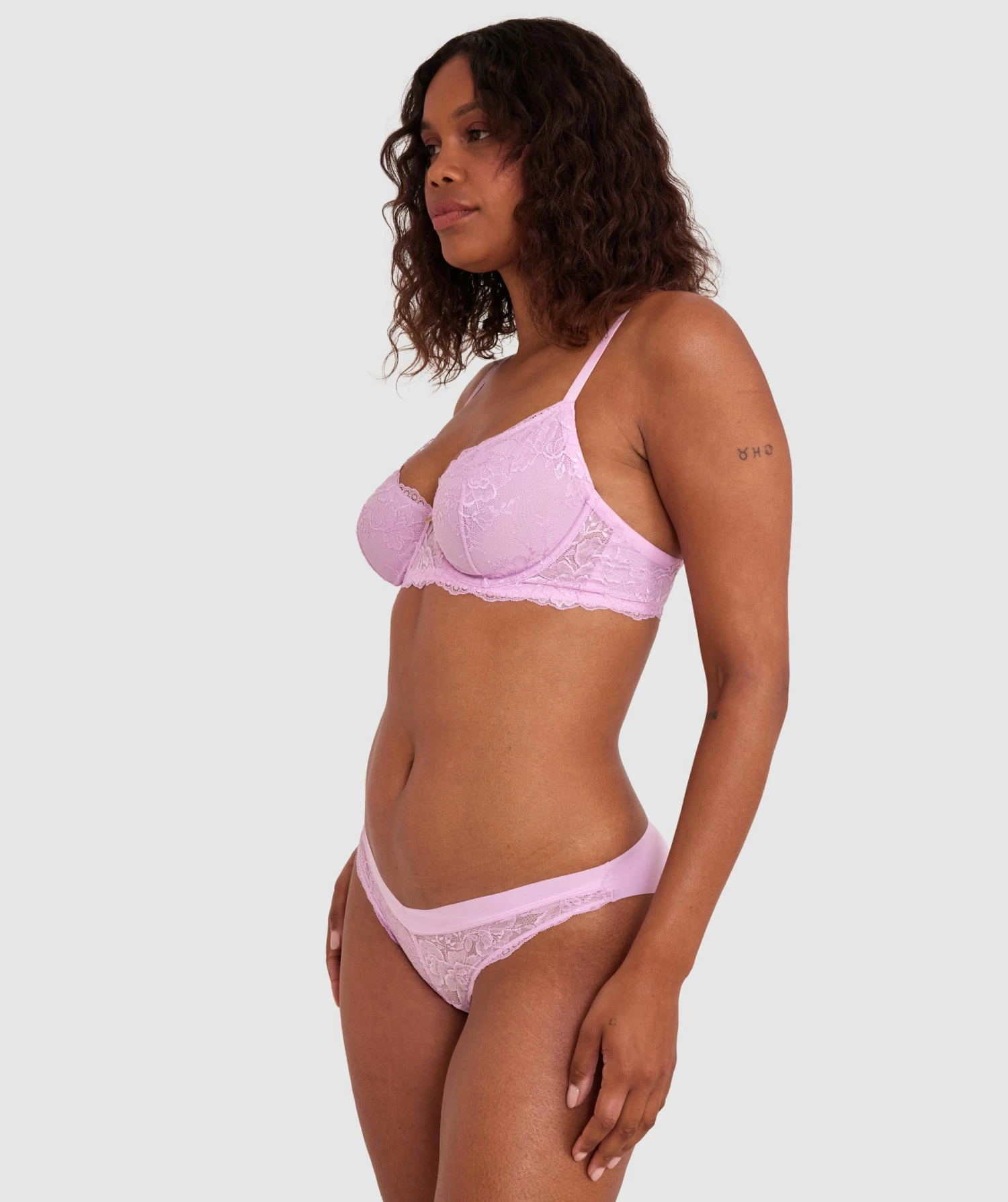 Luxe Lace Bikini Brief - Pink 3 Luxe Lace Bikini Brief - Pink - Image 3