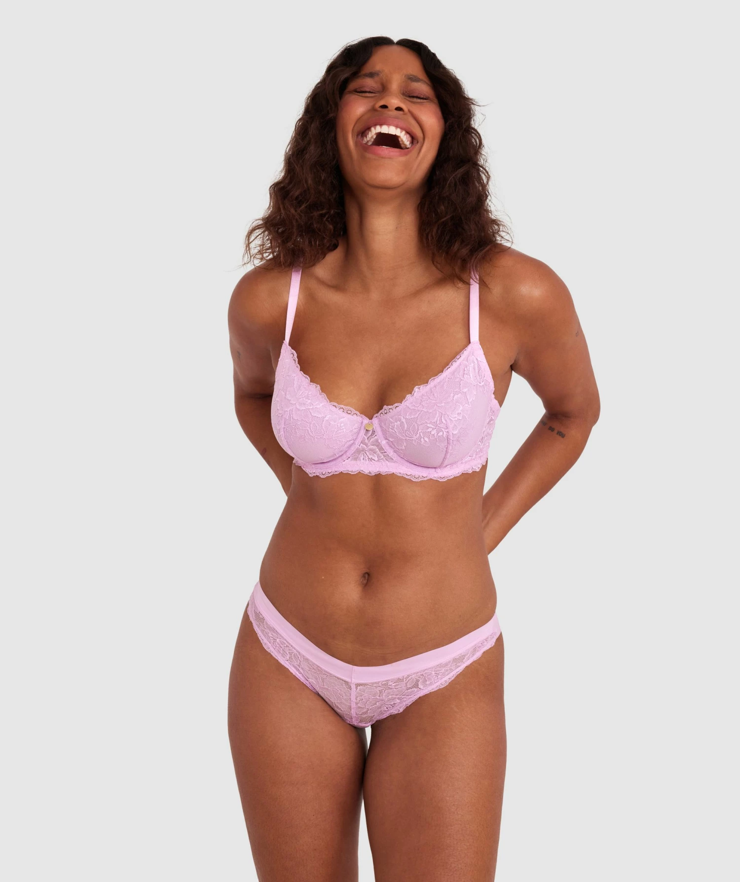 Luxe Lace Bikini Brief - Pink 1 Luxe Lace Bikini Brief - Pink