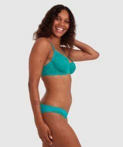 Luxe Lace Underwire Bra - Dark Green -BRAS N THINGS Shop luxe lace underwire bra dark green 01487202 7