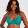 Luxe Lace Underwire Bra - Dark Green