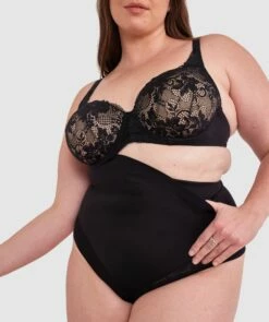 Luxe Solutions Control High Waisted V String - Black -BRAS N THINGS Shop luxe solutions control high waisted v string black 01417701 10