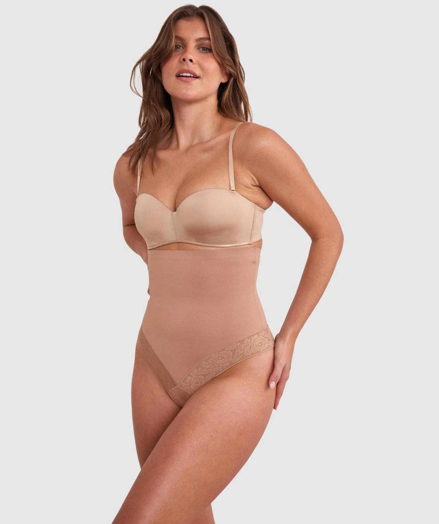 Luxe Solutions Control High Waisted V String - Nude 3 4 Luxe Solutions Control High Waisted V String - Nude 3 - Image 4