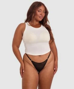 Mesh Basics V String - Black 9 Mesh Basics V String - Black -BRAS N THINGS Shop mesh basics v string black 01443001 10