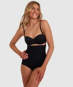 Microfibre High Waist Brief - Black -BRAS N THINGS Shop microfibre high waist brief black 00492602 4