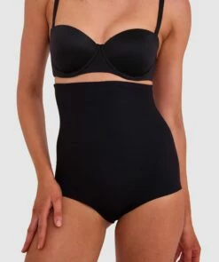 Microfibre High Waist Brief - Black -BRAS N THINGS Shop microfibre high waist brief black 00492602 8
