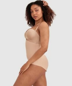 Microfibre High Waist Brief - Nude -BRAS N THINGS Shop microfibre high waist brief nude 00492601 1