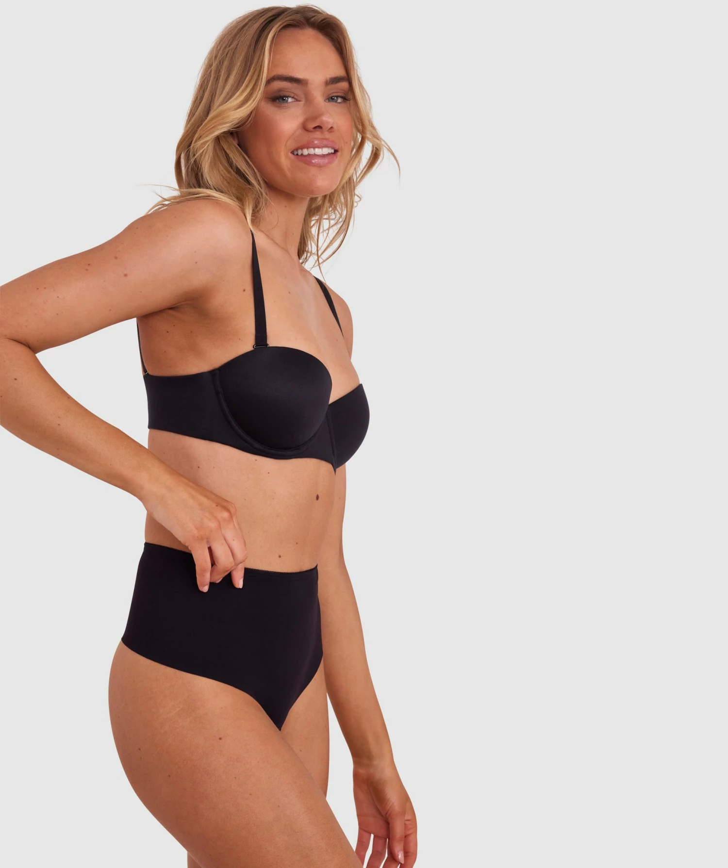 Microfibre High Waist V String Knicker - Black 4 Microfibre High Waist V String Knicker - Black - Image 4