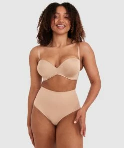 Microfibre High Waist V String Knicker - Nude -BRAS N THINGS Shop microfibre high waist v string knicker nude 00824402 1