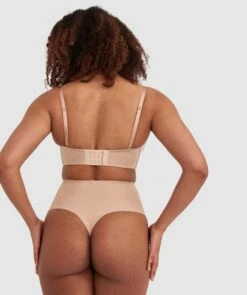 Microfibre High Waist V String Knicker - Nude -BRAS N THINGS Shop microfibre high waist v string knicker nude 00824402