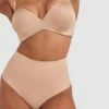 Microfibre High Waist V String Knicker - Nude