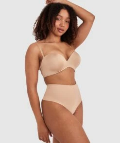 Microfibre High Waist V String Knicker - Nude -BRAS N THINGS Shop microfibre high waist v string knicker nude 00824402 5