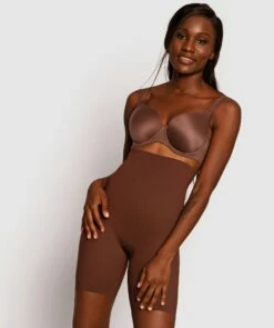 Microfibre Thigh Shaper - Mocha -BRAS N THINGS Shop microfibre thigh shaper mocha 00492803 1