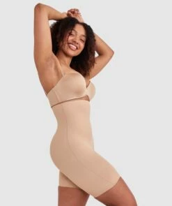 Microfibre Thigh Shaper - Nude -BRAS N THINGS Shop microfibre thigh shaper nude 00492801 5