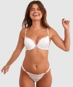 Nala Double Push Up Plunge Bra - Ivory -BRAS N THINGS Shop nala double push up plunge bra ivory 01400401 5