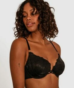 Nara Plunge Contour Bra - Black -BRAS N THINGS Shop nara plunge contour bra black 01263405 5