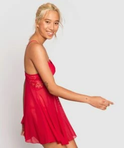 Nicolette Push Up Babydoll - Red -BRAS N THINGS Shop nicolette push up babydoll red 01099001 2