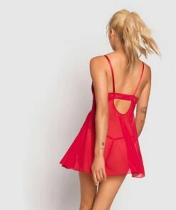 Nicolette Push Up Babydoll - Red -BRAS N THINGS Shop nicolette push up babydoll red 01099001 3