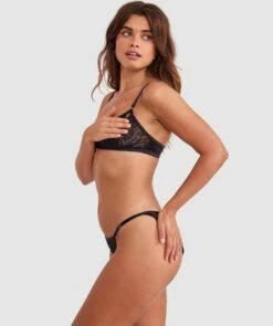 Night Games Bleeding Hearts Crotchless & Cupless Set - Black