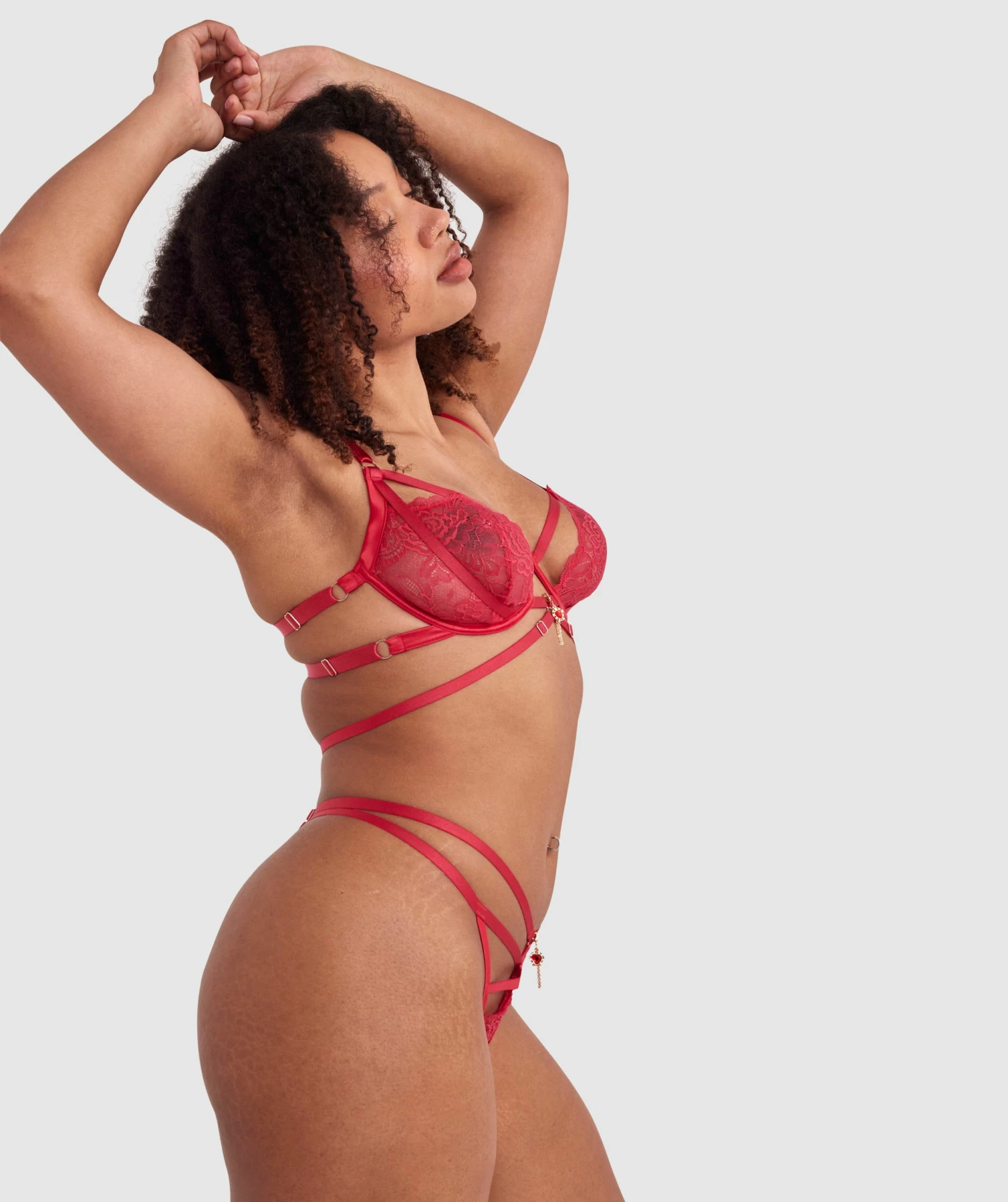 Night Games Bleeding Hearts Soft Cup & Mini V Set - Red 2 Night Games Bleeding Hearts Soft Cup & Mini V Set - Red - Image 2