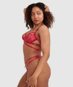 Night Games Bleeding Hearts Soft Cup & Mini V Set - Red 8 Night Games Bleeding Hearts Soft Cup & Mini V Set - Red -BRAS N THINGS Shop night games bleeding hearts soft cup mini v set red 01468201 17