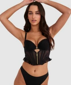 Night Games Com-pleat Me Push Up Corset - Black