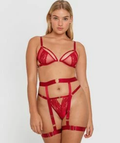 Night Games Domme Suspender - Dark Red -BRAS N THINGS Shop night games domme suspender dark red 01135202 3