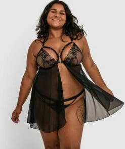 Night Games Empowered Underwire Babydoll - Black -BRAS N THINGS Shop night games empowered underwire babydoll black 01399101